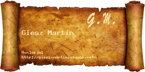 Giesz Martin névjegykártya
